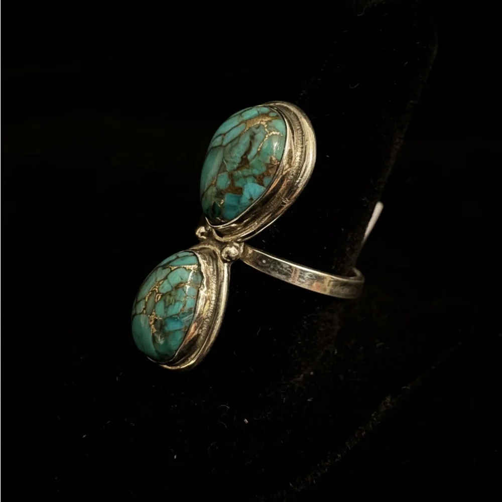 Turquoise‎ and sterling Silver Statement Ring